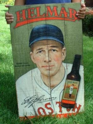 Picture, Helmar Brewing, Famous Athletes Card # 189, Lefty GROVE, Portrait green background, Philadelphia Athletics